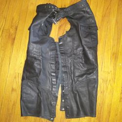 Harley Davidson Black Leather Chaps