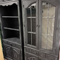 Oak Display Case/curio Cabinet