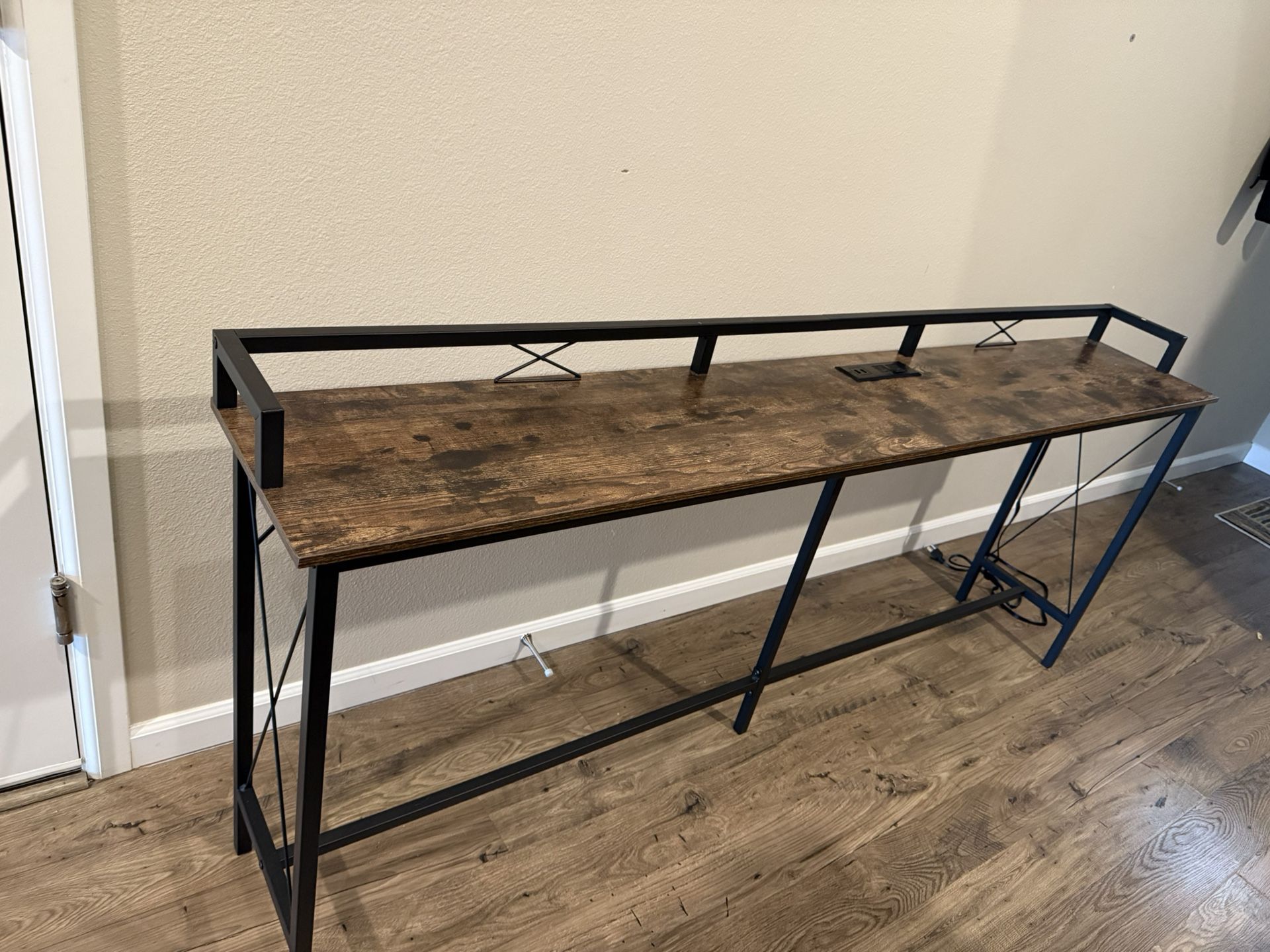 Bar Table console With Charging Station Wood
