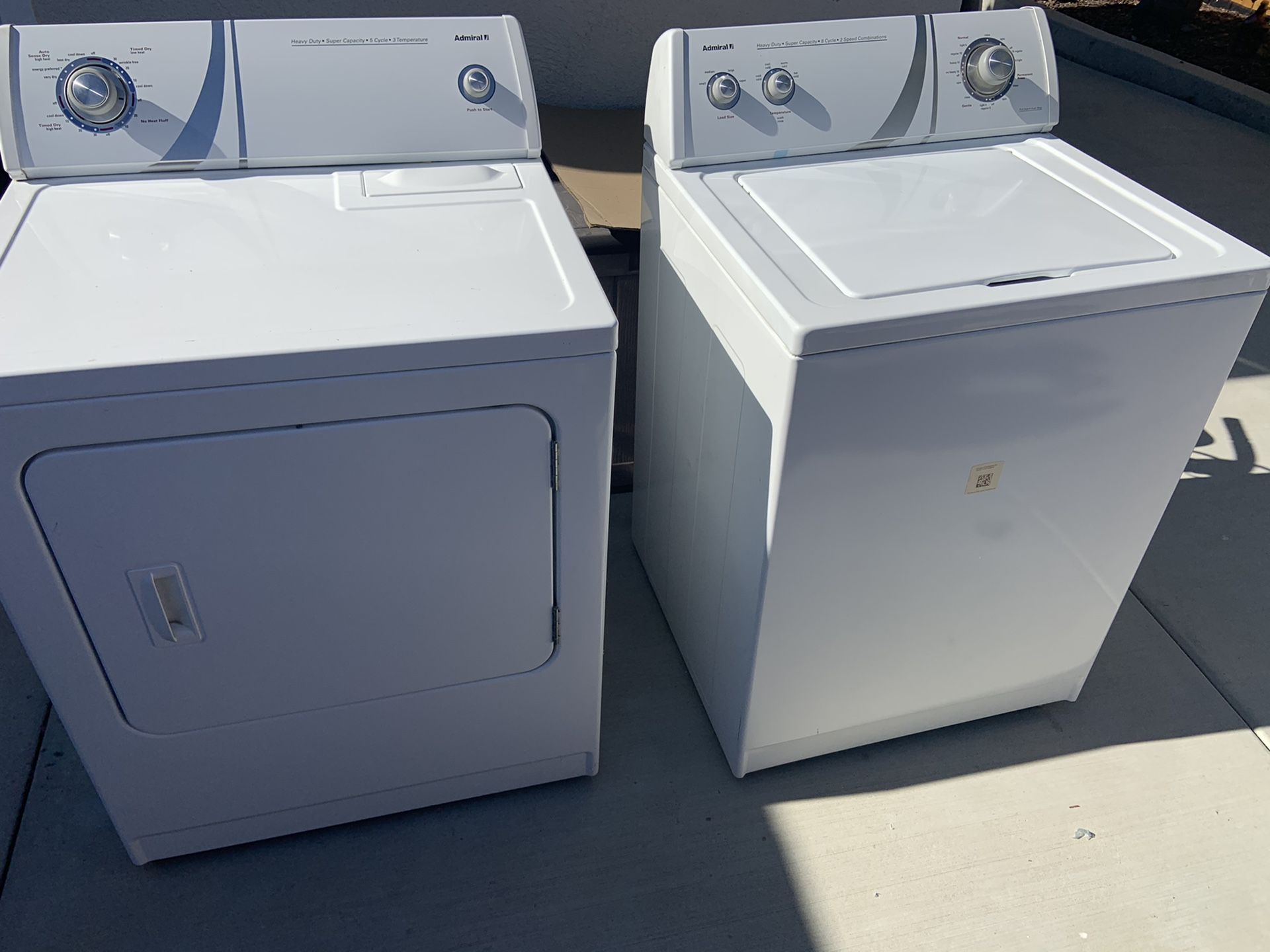 Electric Admiral washer & dryer