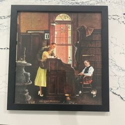 Norman Rockwell Framed Marriage License Framed Print