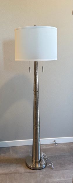 63” Brushed Hammered Nickel floor lamp