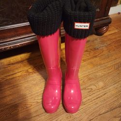 Hunter Bright Pink Rain Boots