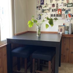 Ikea Bjursta Dining High Top Bar Table + Stools