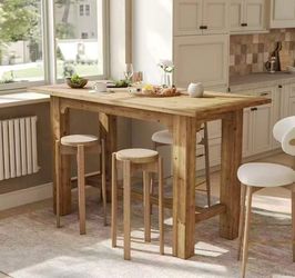 New in box LD0051 Solid Wood Bar Table, 63" Dining Table Counter Height Pub Table