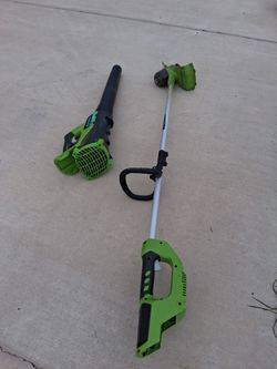 Green Works 40 Volts Cordless Weed Eater & Blower