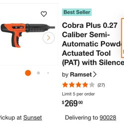 Cobra Plus 0.27 Caliber Semi Automatic Powder Actuated Tool