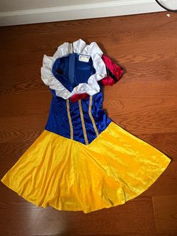 Charades Snow White Costume Adult Small Blue Velvet Yellow Dress Halloween 01615