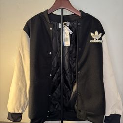 Adidas - Original Varsity Jacket “Size Large For Kids” Brand New With Tags !! *Missing 1 Button*