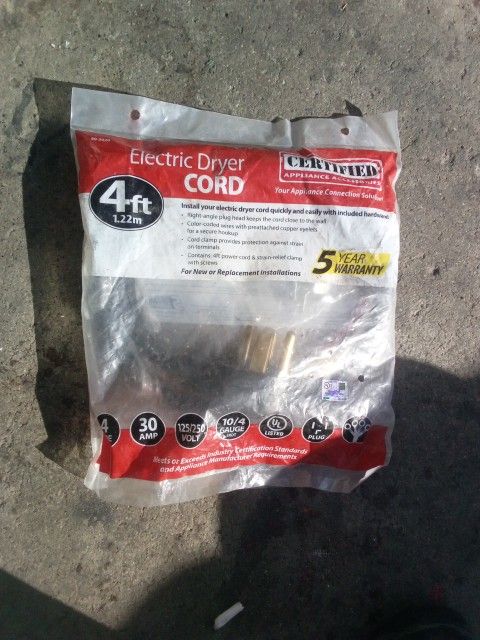 Brand New 4-ft Dryer Cord