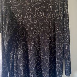 Vintage Beaded Top Size 1X tunic Black/Gold