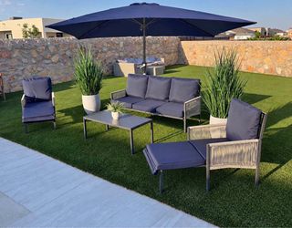 Outdoor Patio set With 9ft Umbrella backyard Gathering Party NEW