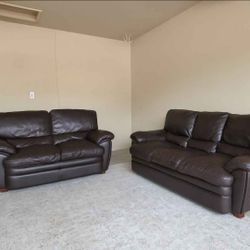 100% TOP GRAIN ITALIAN LEATHER SOFA & LOVESAT -