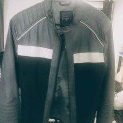New Men's GUESS Leather Jacket Size S
