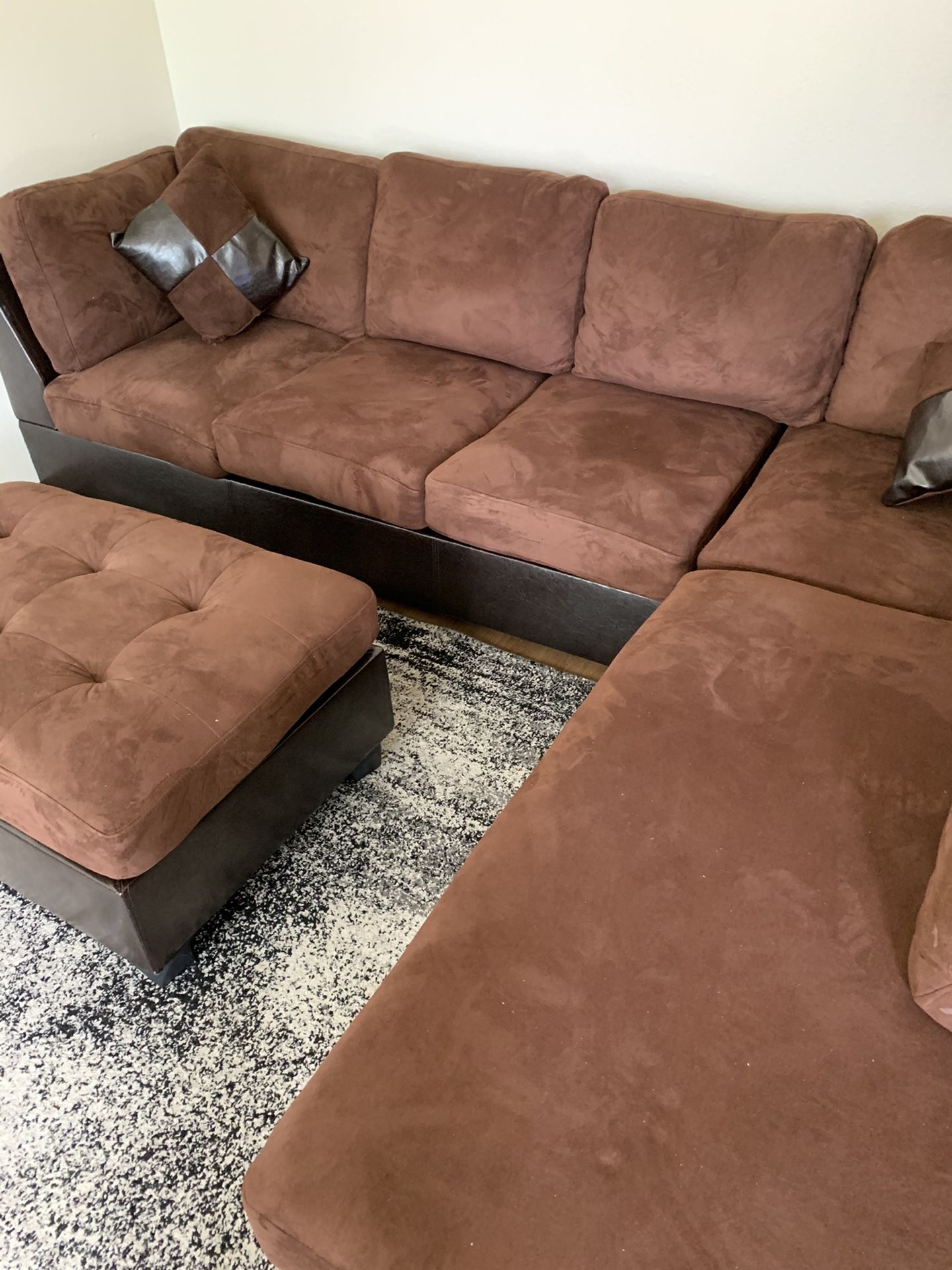 Chocolate Color Sectional Brand New (Delivery available )