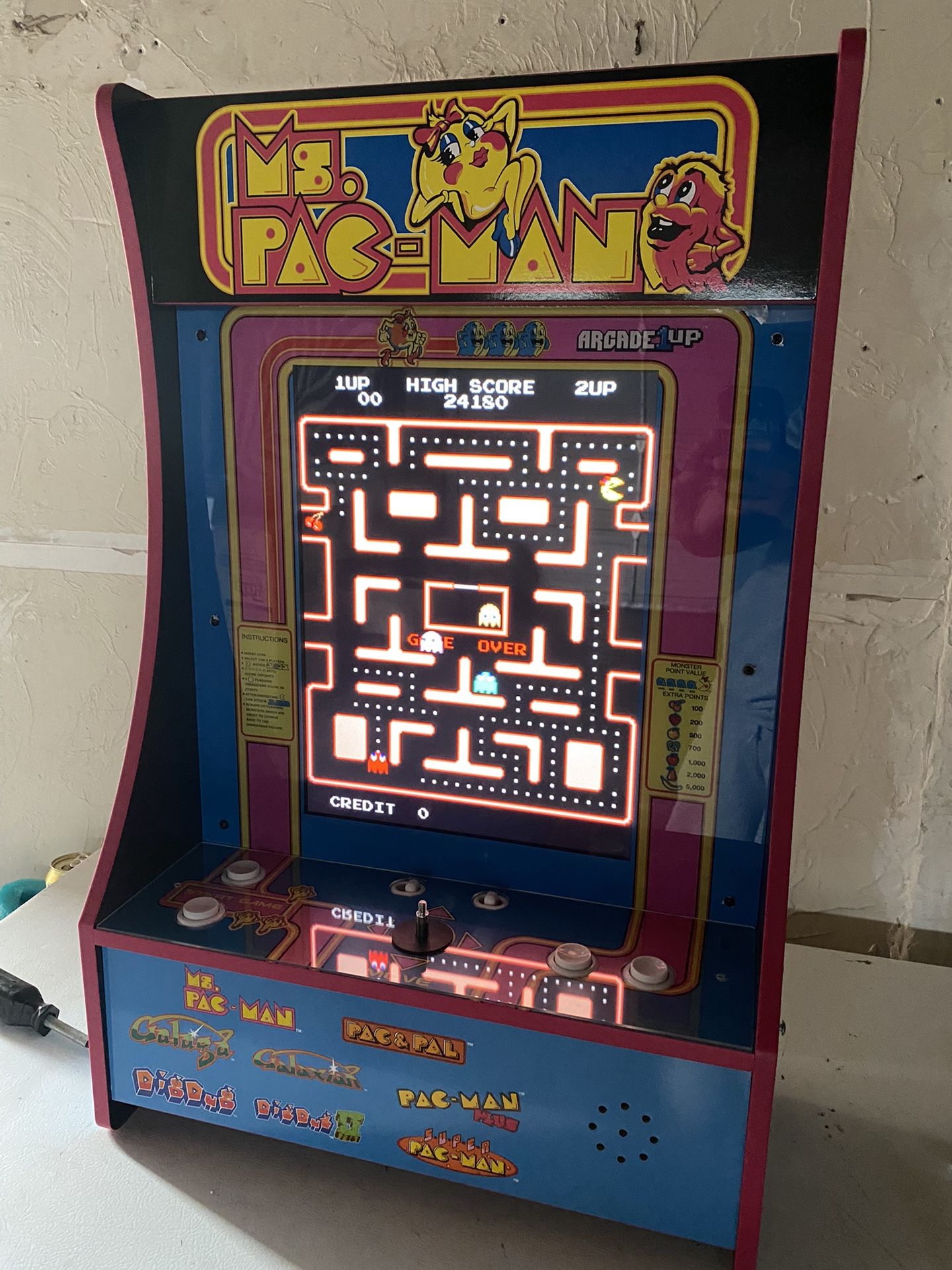 Arcade 1Up Ms. Pacman Partycade 8-in-1 Games