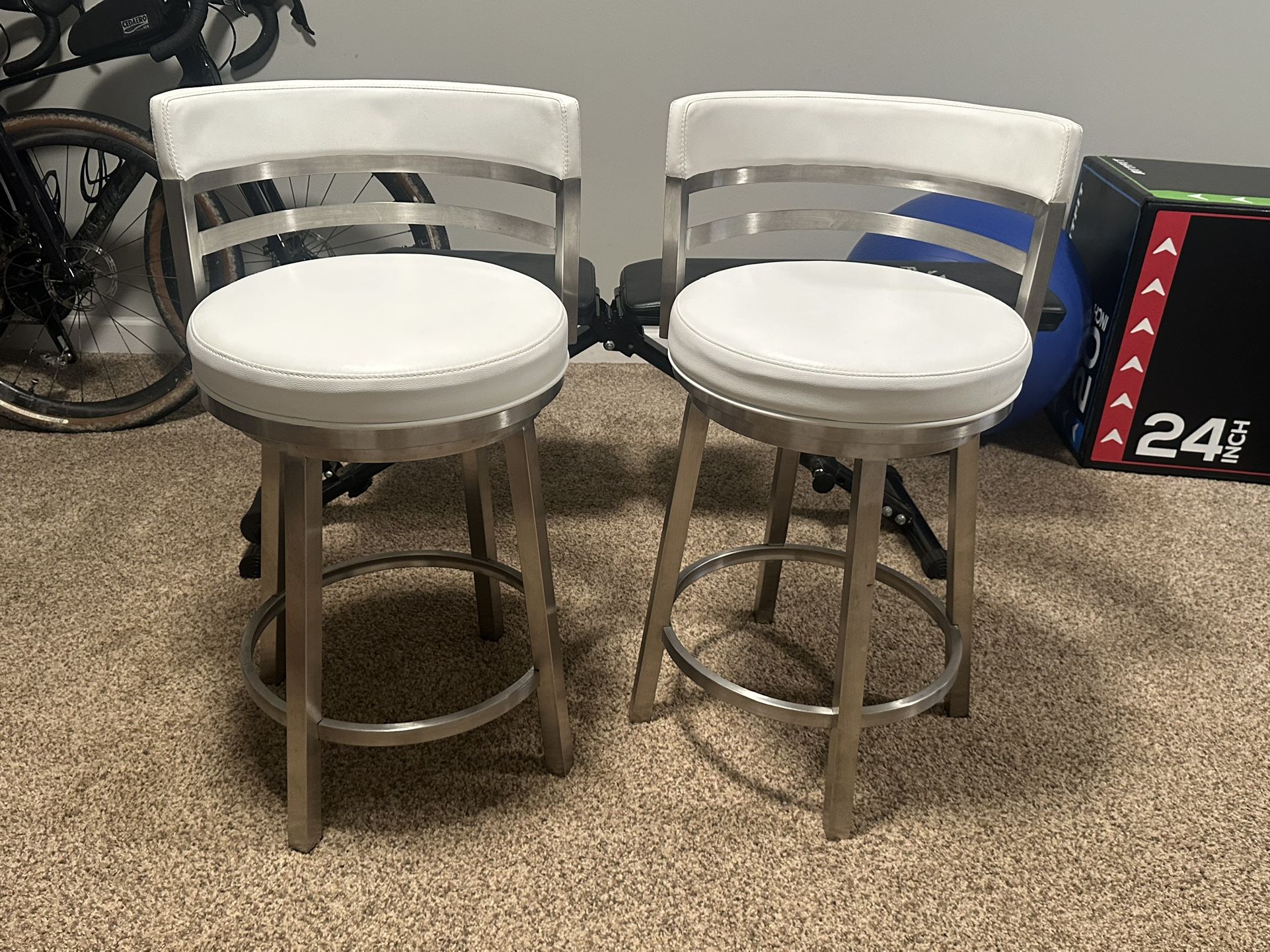 Two Armen Living Counter Height Swivel Bar Stools