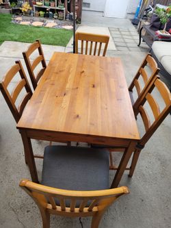 Dining table and chairs