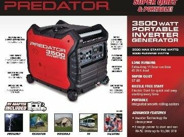 Predator 3500 Generator and power inverter