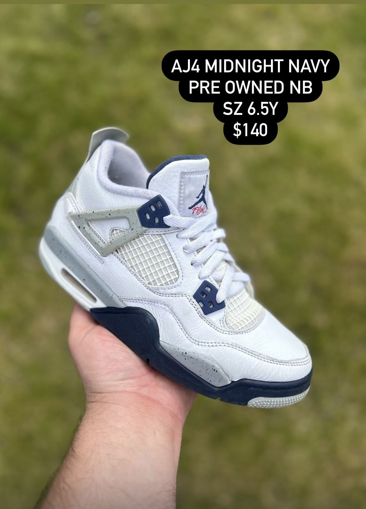 Jordan 4 Midnight Navy 9/10 Size 6.5Y