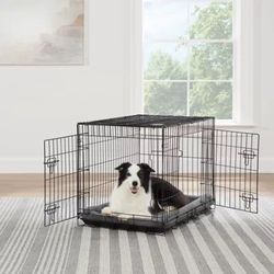 Top Paw Brand Double Door Folding Wire Dog Crate with Divider Panel