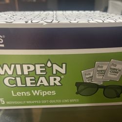 Brand New - Wipe N Clean Lens Wipes, Clear, 75 Count, Packaging may vary