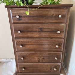 Solid Wood 5-Drawer Chest