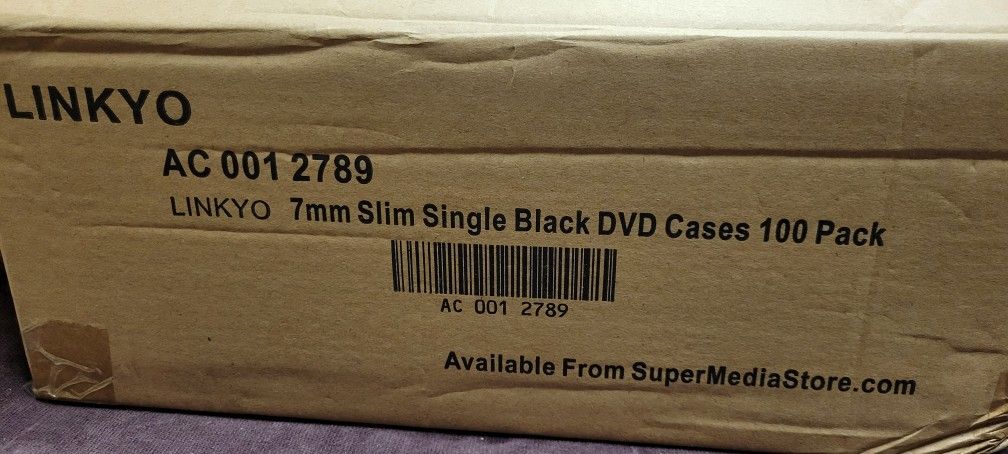 Box Of 100 Single Black DVD Cases