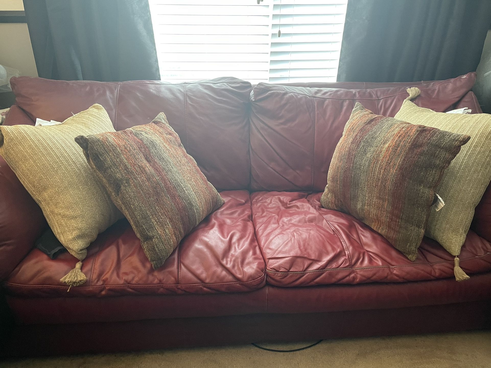 Genuine Leather Sofa and Loveseat -ottoman Included