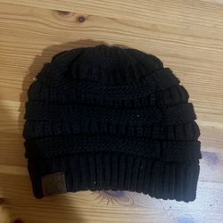 C.C. Knit Beanie Women's Skull Black Winter Hat Cap One Size Fits All Used Good Condition $10 Meet Up In Irving @dfwgoods