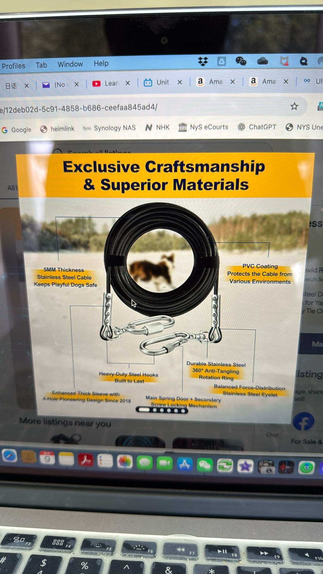 Stainless Steel Dog Cable