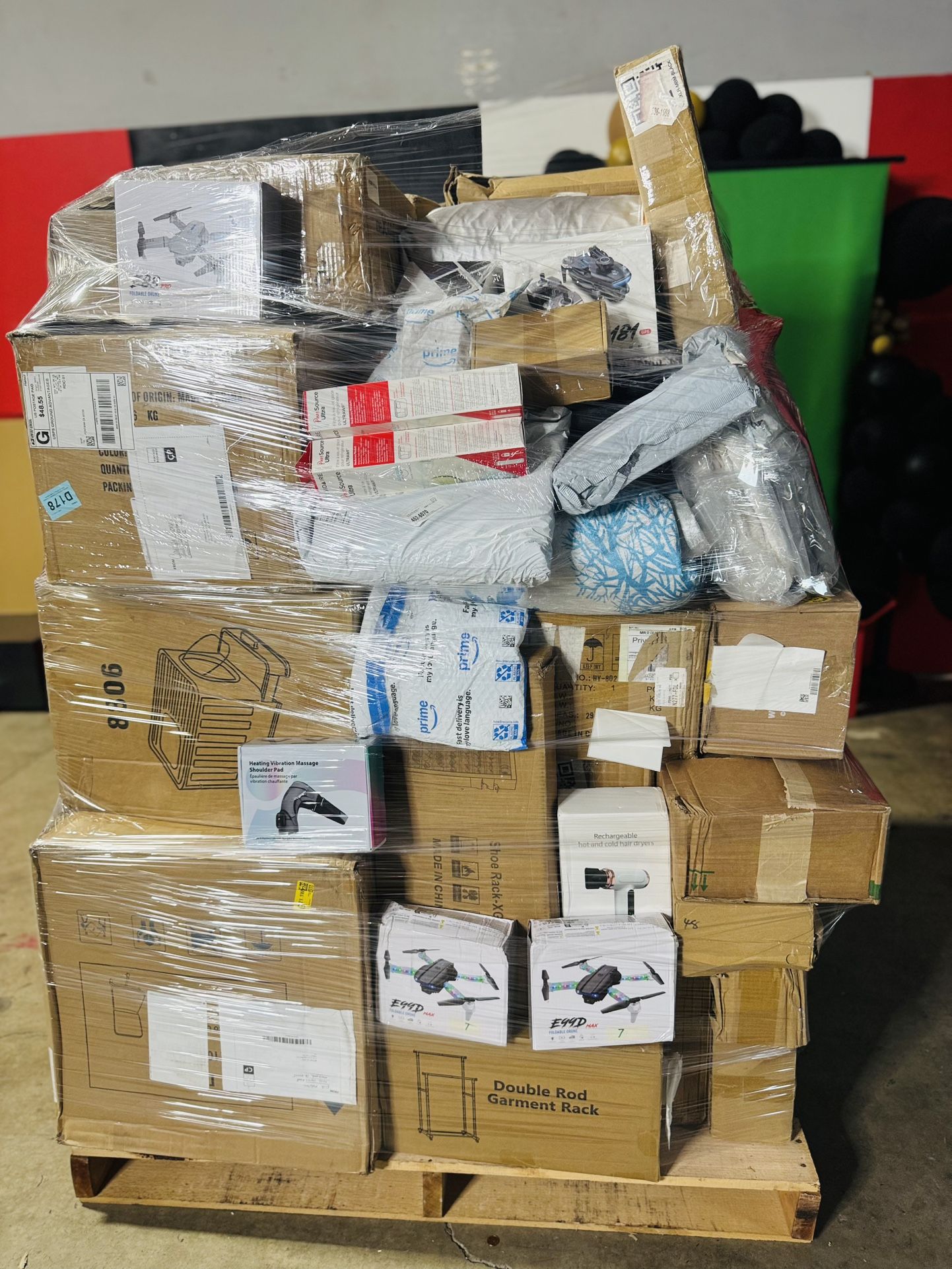 Stacked pallet of Walmart costway Amazon items!!!