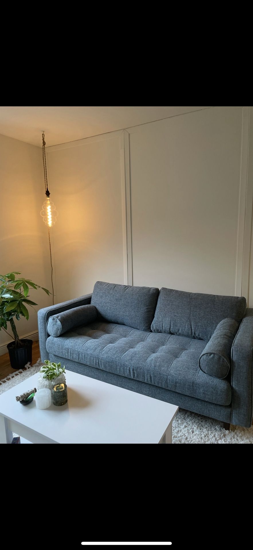 72 Inch Article Sofa (aqua Tweed)