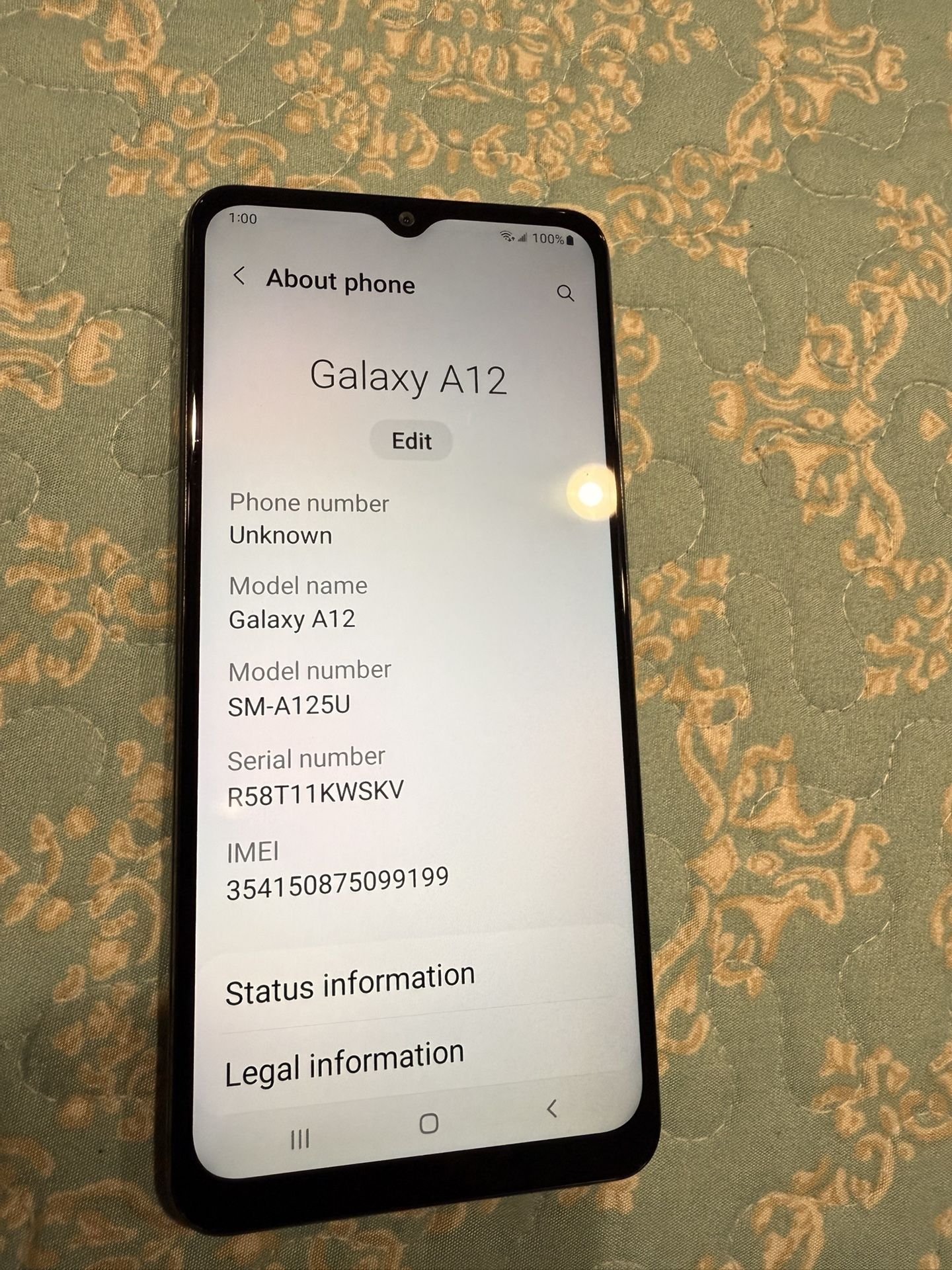 Samsung Galaxy A12 Unlocked Worldwide Any Network In USA and Overseas Phone Is In Excellent Condition