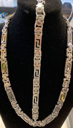 Brand New Stainless Steel Chain & Bracelet set