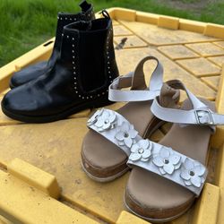 Girls Size 3 Zara Boots And Celia Sandals 