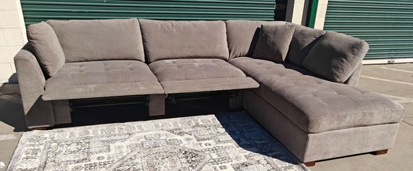 Costco Sectional Sofa, Gray, w/ Power Footrests