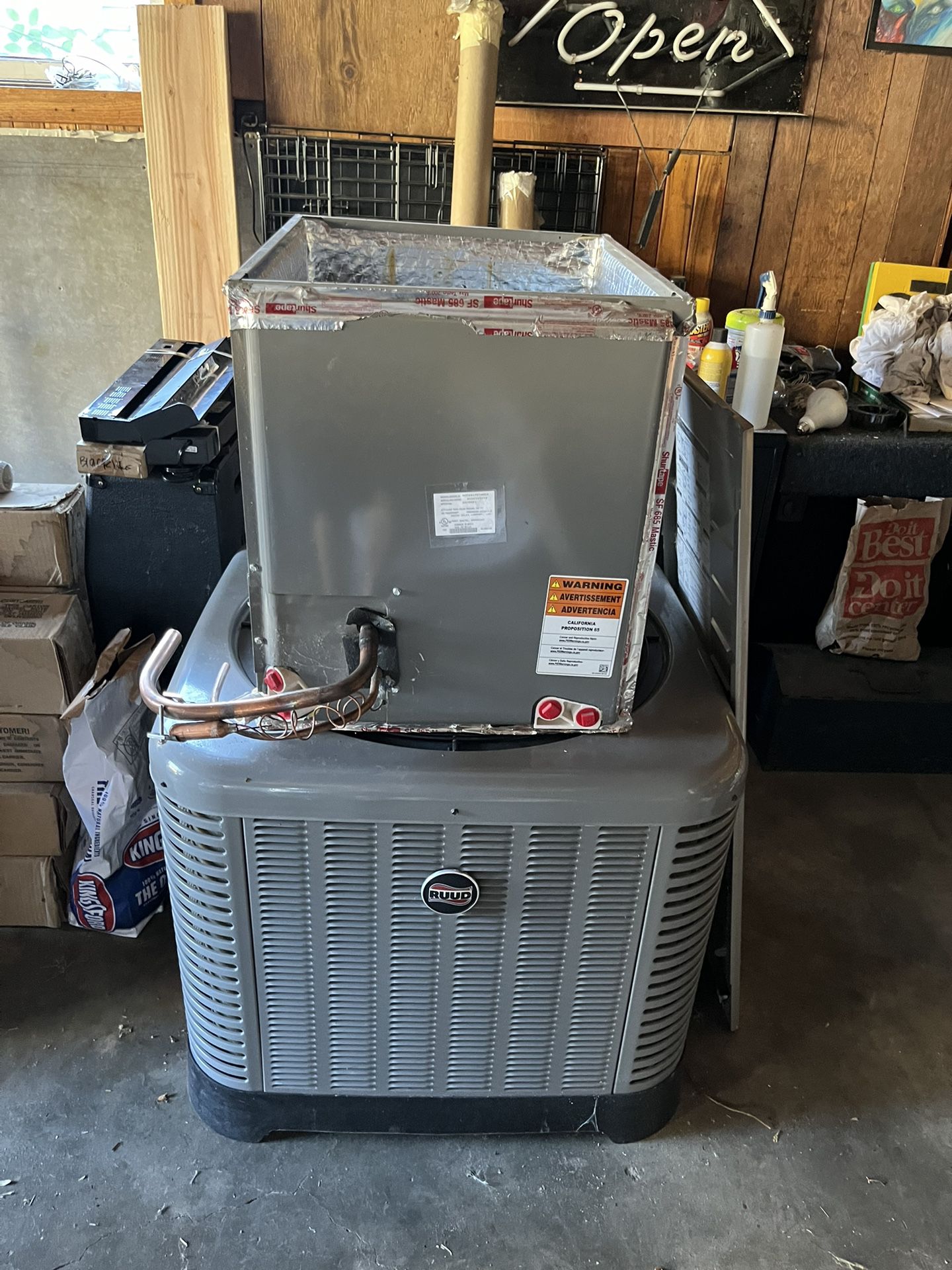 2 ton Ruud air conditioning unit and ac coil 
