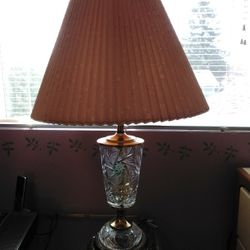 Vintage Crystal Beautiful Table Lamp With Solid Brass Base
