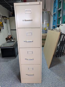 Four drawer metal file cabinet