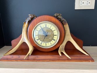 Antlers desk clock