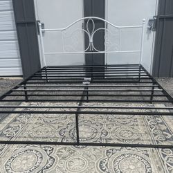 King Size Platform Bed Frame With Headboard 