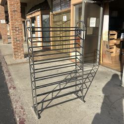 10-tier metal shoe rack, which is a home organization product