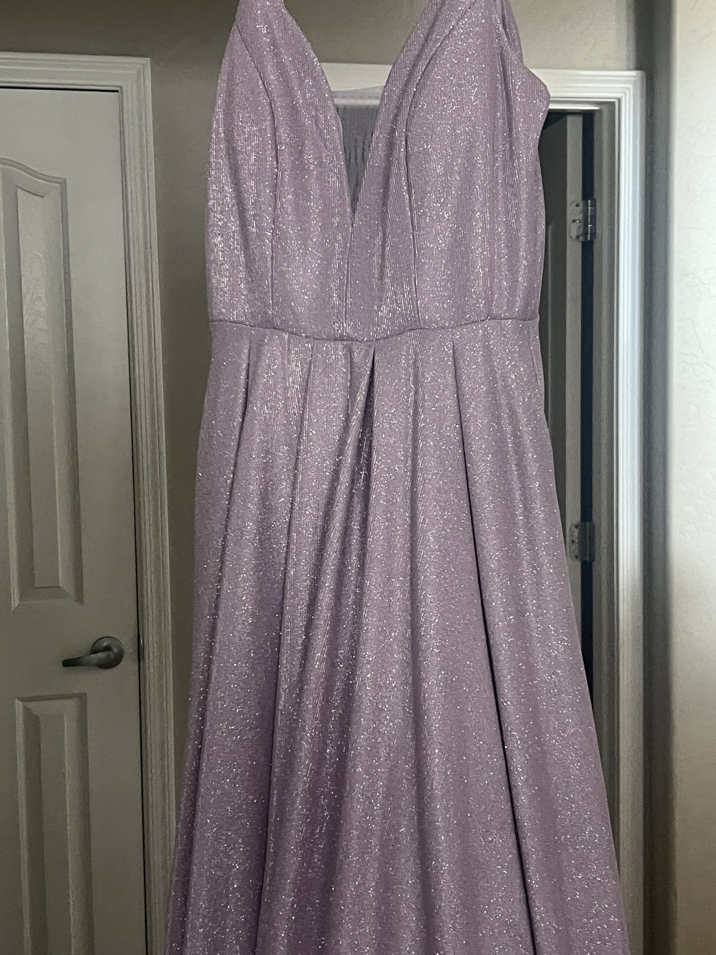 Lavender Glitter Prom Dress
