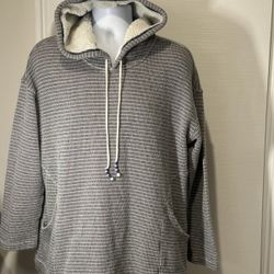 J. Jill Fit French Terry And Sharp, Hooded Tunic Fleece Jacket.