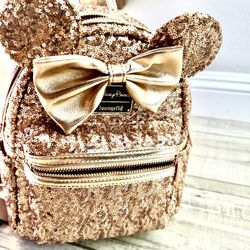 LOUNGE FLY ROSE GOLD SEQUIN BACKPACK