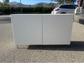 ✨ Modern White Textured Storage Cabinet / Sideboard Console