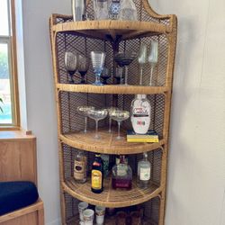 Wicker Corner Shelf