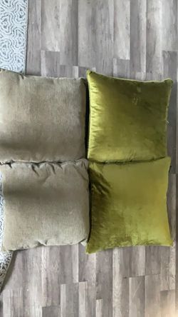 Modern olive pillows