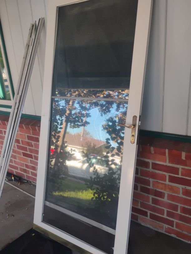 Screen Door With Sliding Windows 
